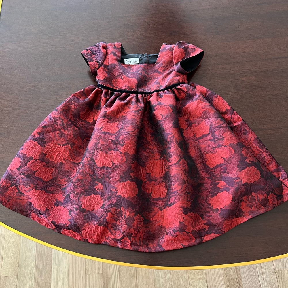 Pippa & Julie Brocade Red Girls Dress Sz 6